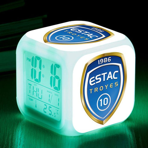 réveil alarme led football cadeau enfant homme fan ESTAC TROYES